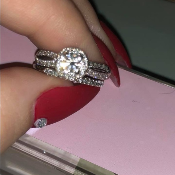 14k white gold .75caret diamond 💍 wedding set